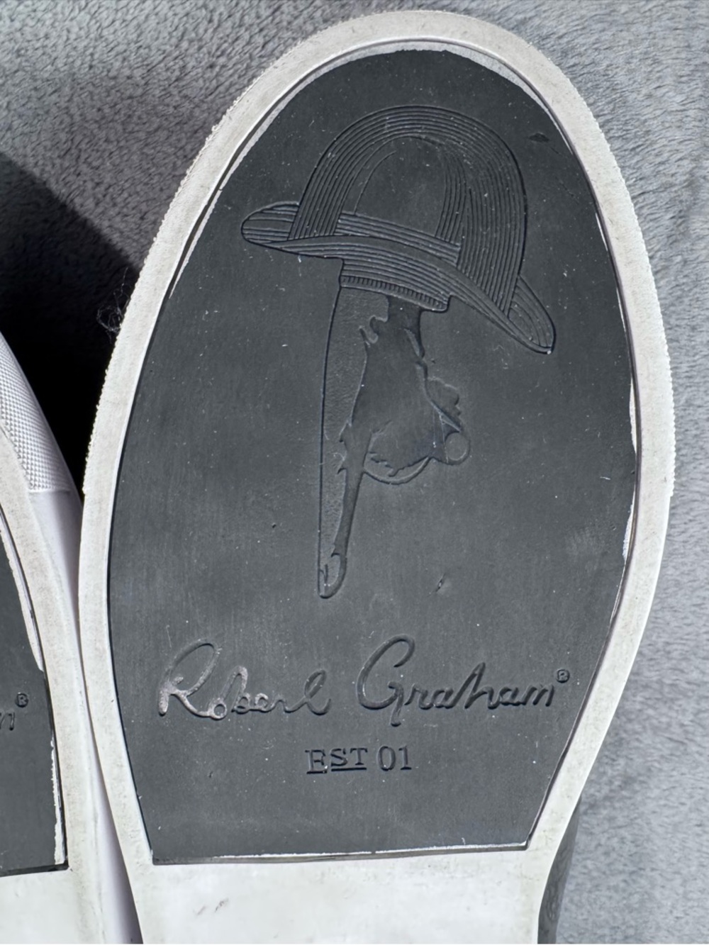 Robert Graham Rider Black Embossed Leather Slip-On Sneakers - Picture 8 of 11